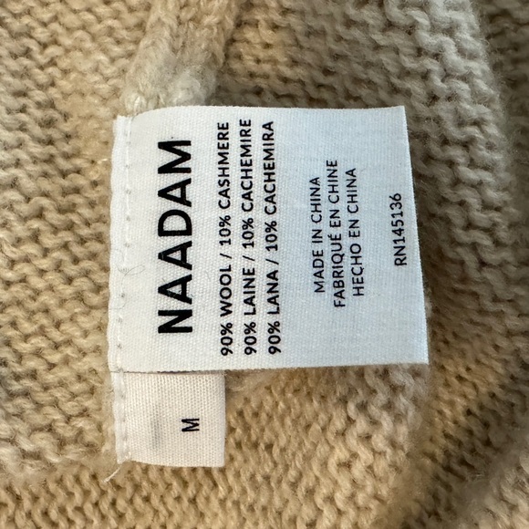 Naadam Hooded Wool-Cashmere Blend Pullover Sweater Medium - Picture 8 of 8